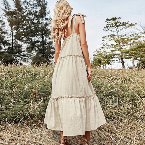 Butterfly Tie Bohemian Dress - Picture 3 of 8